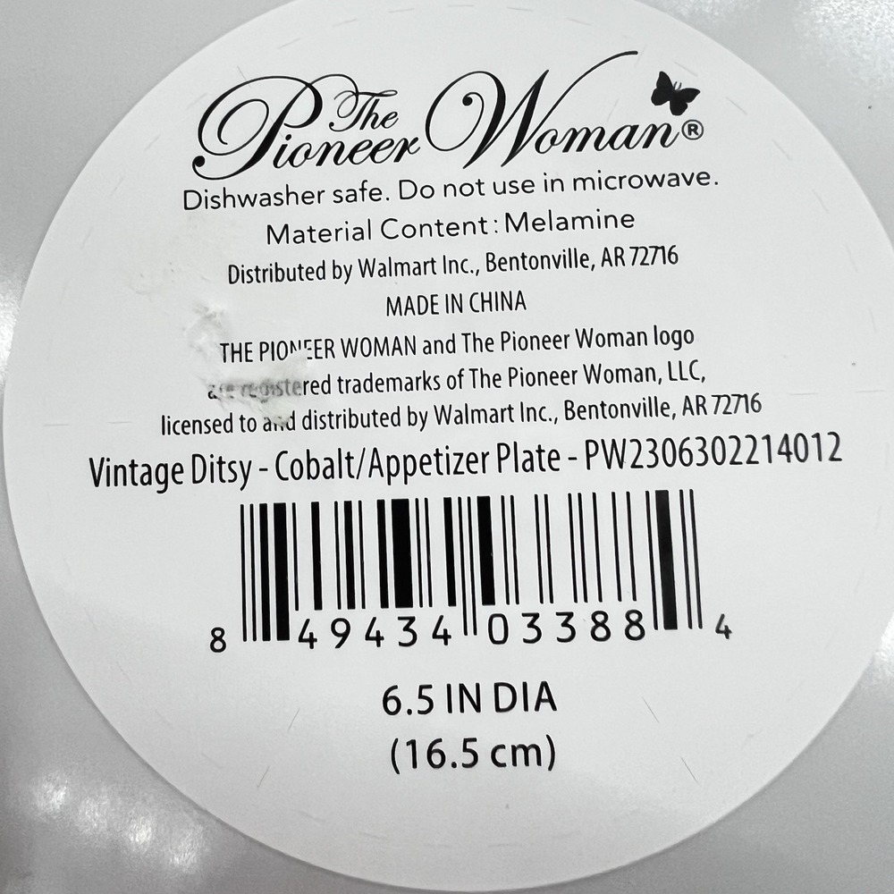 4-Pioneer Woman Melamine Dinner & Appetizer Dessert PlatesDitsy painterly 8" 6.5 - Picture 4 of 5